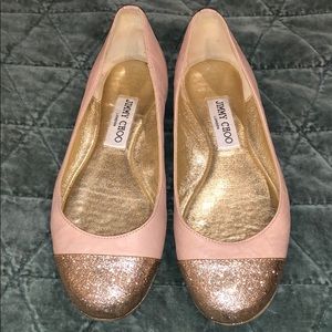 Jimmy Choo size 37 Glitter Cap Ballet Flat